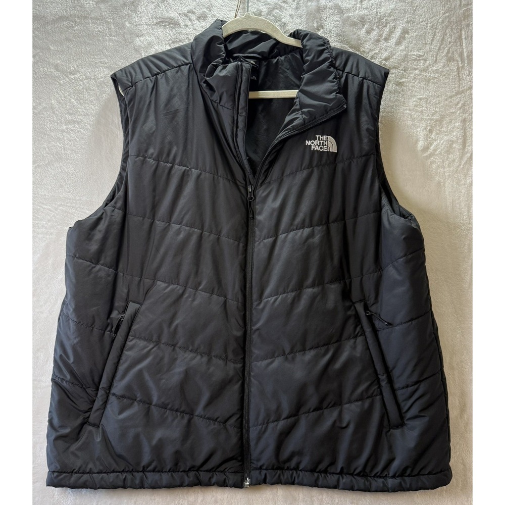 The North Face Mens XXL Black Puffer Vest Insulated Full Zip Quilted Aconcagua